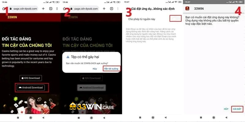 Tải app 33win phiên bản Android